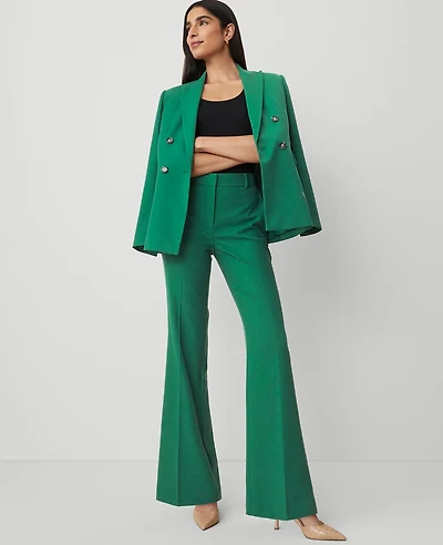 Ann Taylor The Flare Trouser Pant in Textured Drape Size 14 Fresh Evergreen Women's