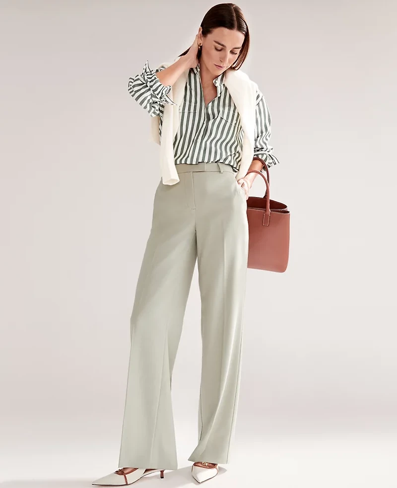Ann Taylor The Wide-Leg Pant Size 0 Seagrass Women's
