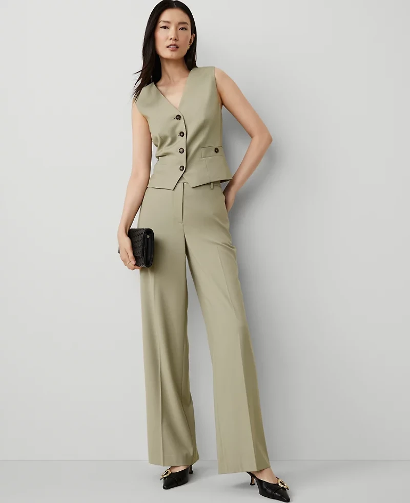 Ann Taylor The Wide-Leg Pant Size 0 Seagrass Women's