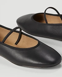 Ann Taylor Mary Jane Leather Ballet Flats Women's