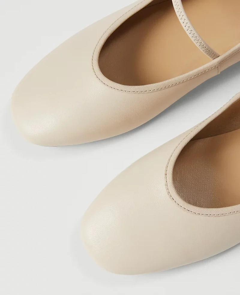 Ann Taylor Mary Jane Leather Ballet Flat Women's