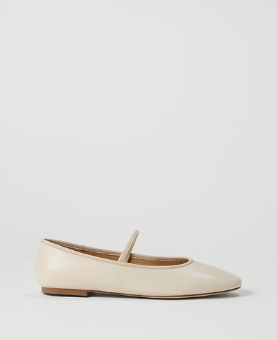 Ann Taylor Mary Jane Leather Ballet Flat Women's