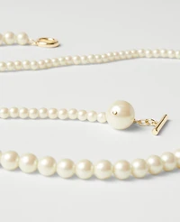 Ann Taylor Double Wrap Pearlized Pendant Necklace Ivory Women's