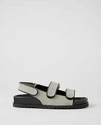 Ann Taylor Weekend Collection Leather Slingback Sport Sandals Black Women's
