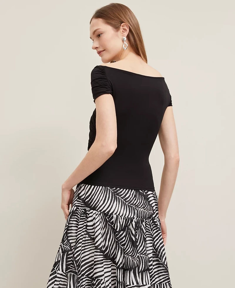 Ann Taylor Crisscross Off-The-Shoulder Top Black Women's