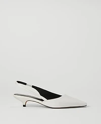 Ann Taylor Asymmetrical Leather Slingback Kitten Heel Pumps Women's