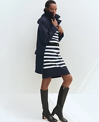 Ann Taylor Petite Weekend Collection Striped Sweater Dress Navy/White Women's