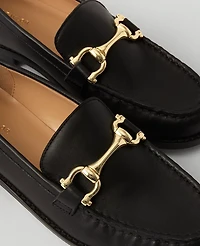 Ann Taylor Horsebit Leather Loafers Size 8 1/2 Black Women's