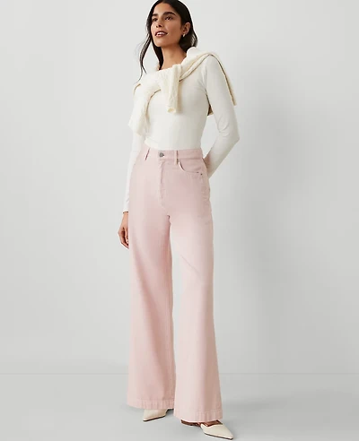 Ann Taylor The Petite Relaxed Trouser Jean Size 14 English Rose Pink Women's