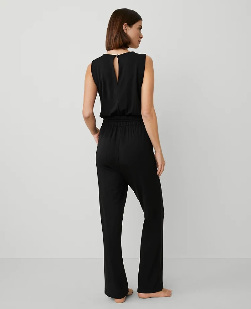 Ann Taylor Lounge Jumpsuit Size Large Black Women's