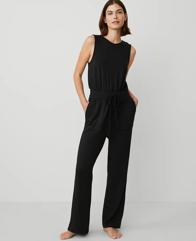 Ann Taylor Lounge Jumpsuit Size Large Black Women's