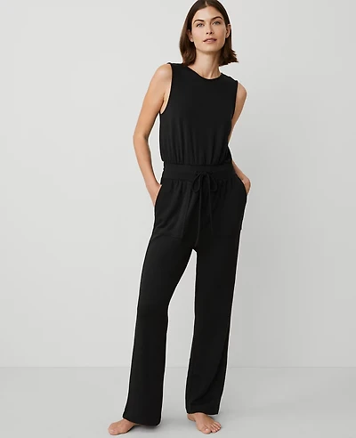 Ann Taylor Lounge Jumpsuit Size Large Black Women's