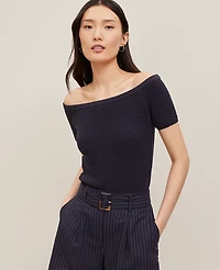 Ann Taylor Textured Off-The-Shoulder Sweater Women's