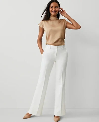 Ann Taylor The Petite Jayne Trouser Pant in Twill Size 8 Winter White Women's