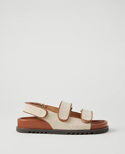 Ann Taylor Weekend Collection Slingback Sport Sandals Fresh Canvas Women's