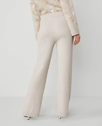 Ann Taylor The Petite Wide-Leg Sweater Pant Size XL Pale Sand Heather Women's