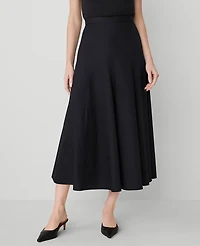 Ann Taylor Poplin Gored Midi Skirt Women's
