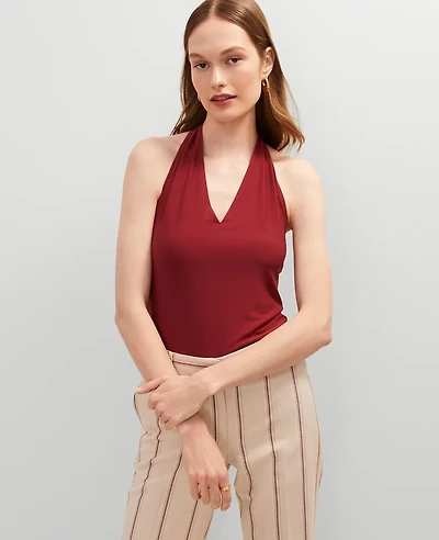 Ann Taylor V-Neck Halter Top Women's