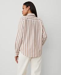 Ann Taylor Striped Relaxed Perfect Shirt Size XL Portabella Women's