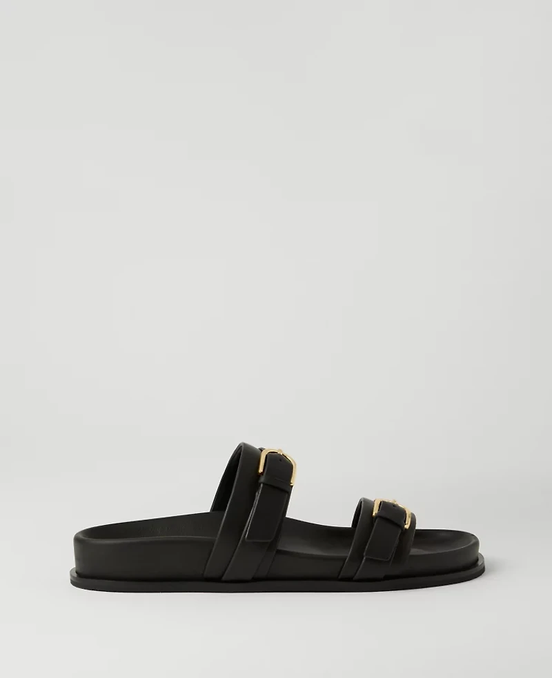 Ann Taylor Weekend Collection Buckle Leather Sandals Women's