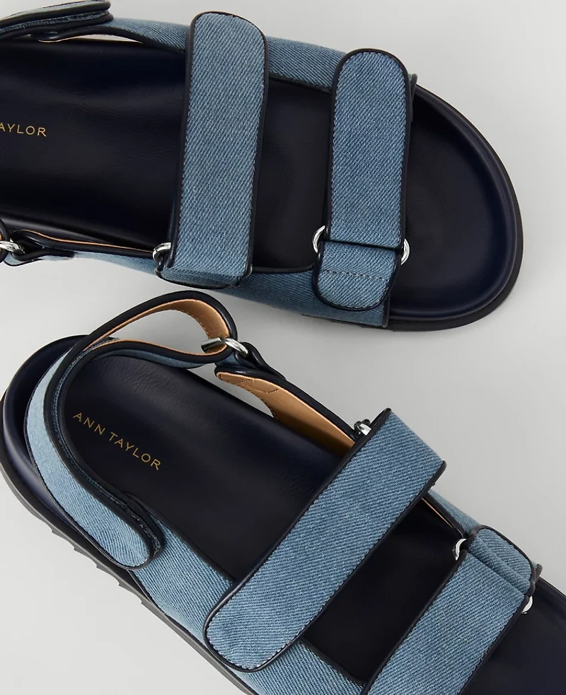 Ann Taylor Weekend Collection Denim Slingback Sport Sandals Soft Blue Women's