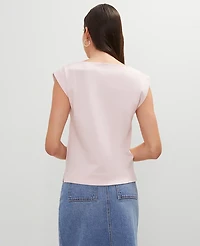 Ann Taylor Weekend Collection Boatneck Top Size Large Chalk Dust Pink Women's