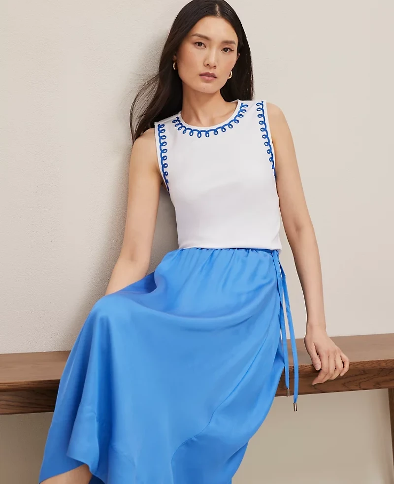 Ann Taylor Stitch Ponte Shell Top Women's