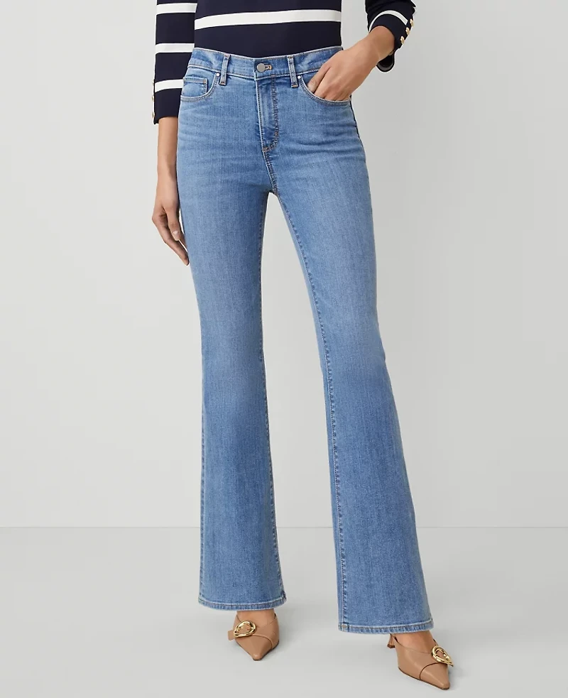 Ann Taylor The Boot Jean Light Mid Indigo Wash Women's