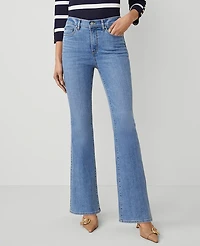 Ann Taylor The Boot Jean Light Mid Indigo Wash Women's