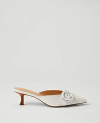 Ann Taylor Buckle Nip Toe Embossed Kitten Heels Women's