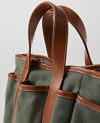 Ann Taylor Weekend Collection Garden Mini Tote Bag Topiary Green Women's