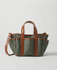 Ann Taylor Weekend Collection Garden Mini Tote Bag Topiary Green Women's
