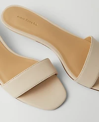 Ann Taylor Leather Strappy Kitten Heel Mule Sandals Women's
