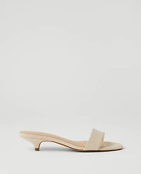 Ann Taylor Leather Strappy Kitten Heel Mule Sandals Women's