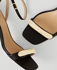 Ann Taylor Embellished Ankle Wrap Heeled Sandals 1/2 Women's