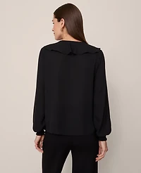 Ann Taylor Tie Neck Ruffle Blouse Women's