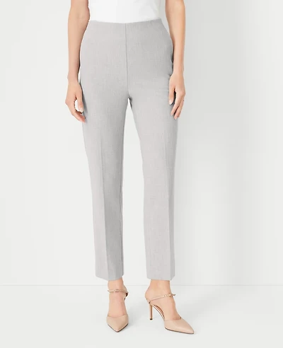 Ann Taylor The High Rise Side Zip Ankle Pant in Bi-Stretch - Curvy Fit Size 0 Pebble Grey Melange Women's