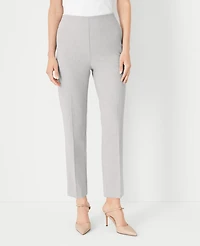 Ann Taylor The High Rise Side Zip Ankle Pant in Bi-Stretch - Curvy Fit Size 0 Pebble Grey Melange Women's