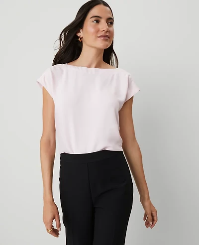 Ann Taylor Boatneck Shirttail Top Women's