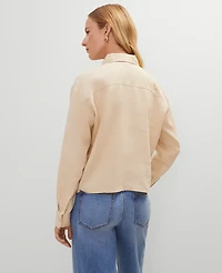 Ann Taylor Cropped Linen Shirt Women's