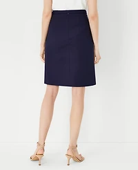 Ann Taylor The Tall Belted A-Line Skirt Stretch Cotton Women's