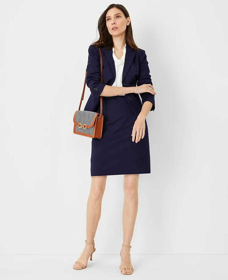 Ann Taylor The Tall Belted A-Line Skirt Stretch Cotton Women's