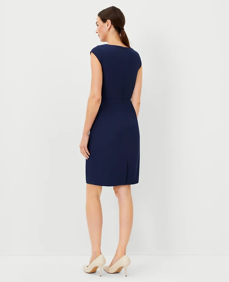 Ann Taylor The Petite Scoop Neck Sheath Dress Bi-Stretch - Curvy Fit Pure Sapphire Women's