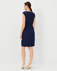 Ann Taylor The Petite Scoop Neck Sheath Dress Bi-Stretch - Curvy Fit Pure Sapphire Women's