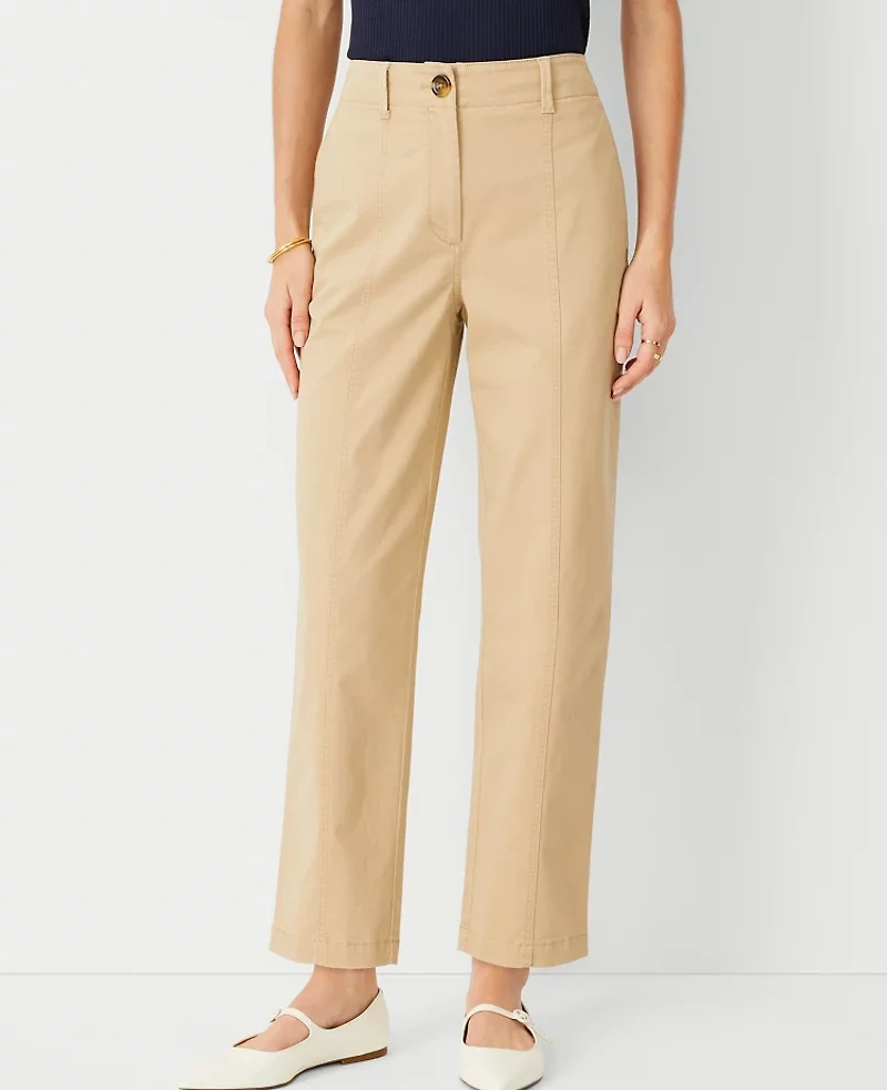 Ann Taylor Petite Seamed Straight Ankle Pant 00 Women's