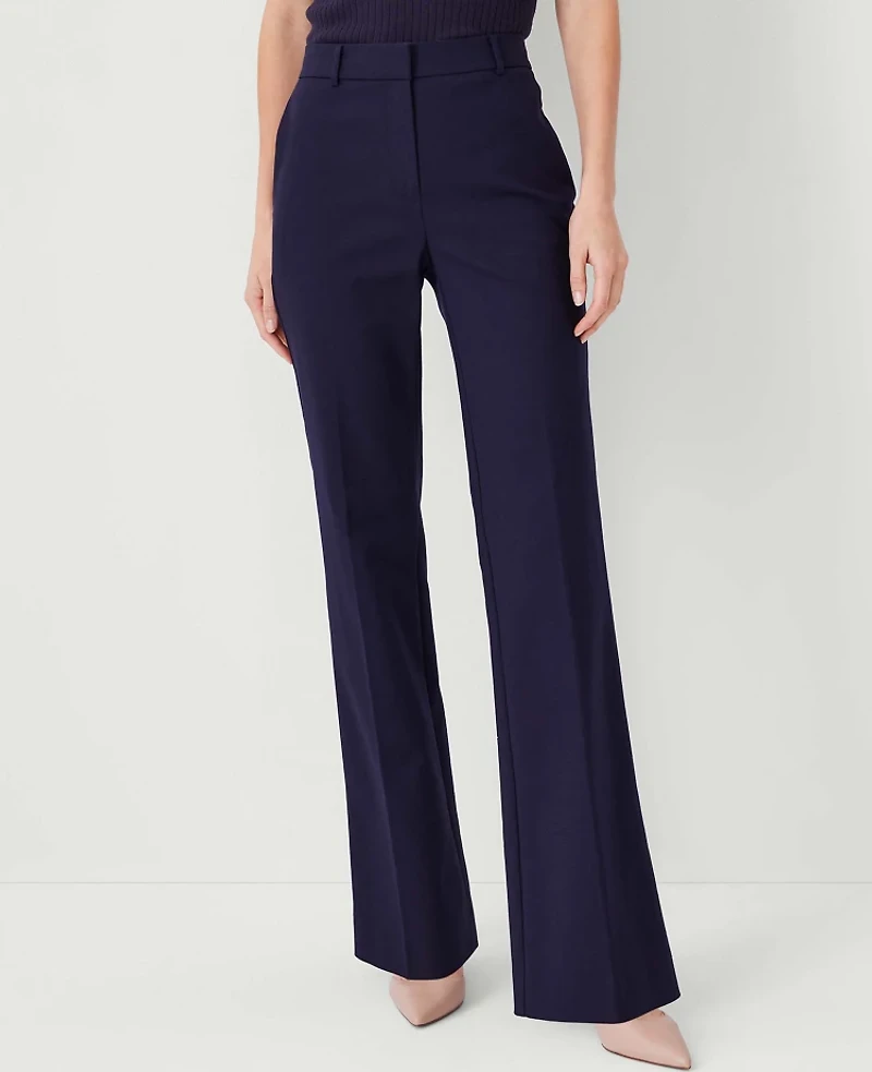 Ann Taylor The Petite High Rise Trouser Pant in Stretch Cotton Size 2 Night Sky Women's