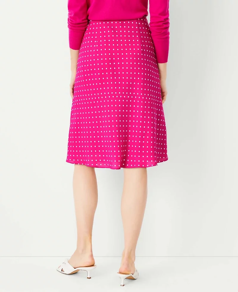 Ann Taylor Petite Dotted Slip Skirt Hot Pink Poppy Women's