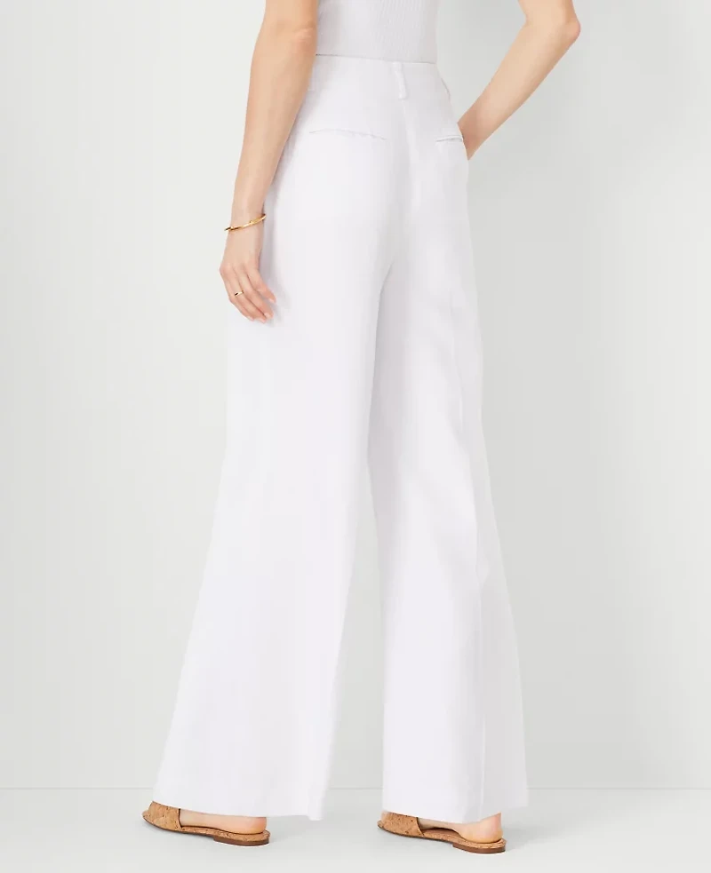 Ann Taylor The Pleated Wide-Leg Pant Size 12 White Women's