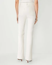 Ann Taylor High Rise Patch Pocket Flare Jeans in Ivory Size 16 Women's