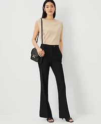 Ann Taylor The Cuffed Trouser Pant in Linen Blend Size 14 Black Women's